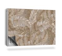 Copertura per Termosifone 90x60 cm Decorazione per Interni Montaggio Facile per Radiatore Tappetino Magnetico Senza Viti o Colla - La Composizione delle Foglie è Tenue, di Colore Marrone Delicato