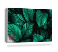 Copertura per Termosifone 90x60 cm per Radiatore Senza Viti o Colla Tappetino Magnetico Montaggio Facile Decorazione per Interni - Foglie ispessite provenienti dal Clima della Giungla oscura
