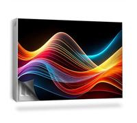 Copertura per Termosifone 90x60 cm Senza Viti o Colla per Radiatore Tappetino Magnetico Decorazione per Interni Montaggio Facile - Composizione Astratta di Onde Colorate