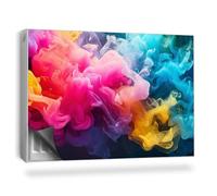 Copertura per Termosifone 90x60 cm Senza Viti o Colla per Radiatore Tappetino Magnetico Decorazione per Interni Montaggio Facile - Nuvole di Fumo Denso colorato, Sfondo Scuro