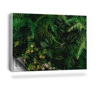 Copertura per Termosifone 90x60 cm Tappetino Magnetico Decorazione per Interni Senza Viti o Colla per Radiatore Montaggio Facile - Piante della Giungla felci Clima Buio