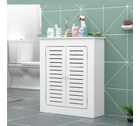 Copertura per termosifone bianca, alta 50/60/70/80 cm, elegante copertura riscaldante per vecchi radiatori con ante (100 x 80 x 20 cm)