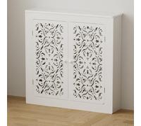 Copertura per termosifone con mensola, moderna copertura per riscaldatore per casa, compatibile con vecchi e radiatori a vapore, dimensioni da piccole a grandi, facile da montare, colore bianco, 80 x