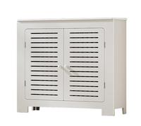 Copertura per termosifone, in legno, con doppie ante, elegante mobile per soggiorno, bagno e corridoio (50 x 50 x 15 cm)