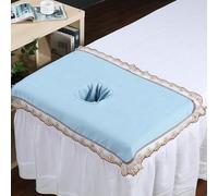 Copertura per testa del tavolo da massaggio, in morbido cotone, protezione per salone di bellezza, spa e hotel, confortevole, per saloni, spa, hotel (blu, 60 x 90 cm)