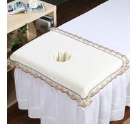 Copertura per testa del tavolo da massaggio, in morbido cotone, protezione per salone di bellezza, spa e hotel, confortevole, per saloni, spa, hotel (beige, 60 x 90 cm)