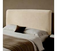 Copertura per testata del letto in tessuto chenille morbido a tinta unita, copritestata elasticizzati universali per letti singoli, matrimoniali e king size- beige||120cm