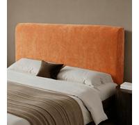 Copertura per testata del letto in tessuto chenille morbido a tinta unita, copritestata elasticizzati universali per letti singoli, matrimoniali e king size- orange||120cm