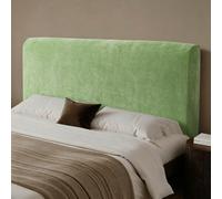 Copertura per testata del letto in tessuto chenille morbido a tinta unita, copritestata elasticizzati universali per letti singoli, matrimoniali e king size- green|| 200cm