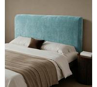 Copertura per testata del letto in tessuto chenille morbido a tinta unita, copritestata elasticizzati universali per letti singoli, matrimoniali e king size- blue||120cm
