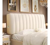 Copertura per testiera a righe verticali, con tasca laterale, in morbido tessuto, universale, adatta per camera da letto e camera degli ospiti, decorazione moderna per la casa