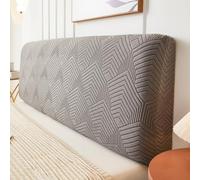 Copertura per testiera del letto in tessuto jacquard a tinta unita semplice e elasticità, altezza 50-60 cm, per testiere per letto singolo, matrimoniale e Super K- dark gray|| 180cm