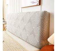 Copertura per testiera del letto in tessuto jacquard a tinta unita semplice e elasticità, altezza 50-60 cm, per testiere per letto singolo, matrimoniale e Super K- light gray|| 180cm