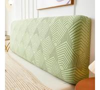 Copertura per testiera del letto in tessuto jacquard a tinta unita semplice e elasticità, altezza 50-60 cm, per testiere per letto singolo, matrimoniale e Super K- green|| 220cm