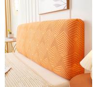 Copertura per testiera del letto in tessuto jacquard a tinta unita semplice e elasticità, altezza 50-60 cm, per testiere per letto singolo, matrimoniale e Super K-Orange|| 200cm