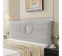 Copertura per testiera del letto in velluto tinta unita, copri testiere moderne e semplici per letti matrimoniali extra large, coperture antipolvere a copertura completa- gray|| 180cm
