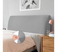 Copertura Per Testiera, Fodera per Testiera Del Letto Tessuto in Velluto Elasticizzato, copertura protettiva con fondo elastico per la decorazione del letto (Grigio chiaro, lunghezza: 180cm-200cm)