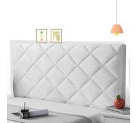 Copertura Per Testiera, Fodera per Testiera Del Letto Tessuto Velluto Elasticizzato Fodera Testata Letto Matrimoniale Letto Indietro Elastico All-Inclusive Coperchio Testata Letto ,bianco-100cm