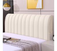 Copertura Per Testiera Per Letto Copritesta Antipolvere Per Testiera Copri/Fodera Testata Letto Semplice Universale Spessa Singolo/matrimoniale/king Size Decorazione Testiera Letto-Beige||180cm