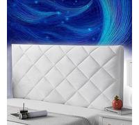 Copertura per Testiera Letto in Velluto - Fodera Imbottita per Cuscini Grandi da Camera, White-100cm