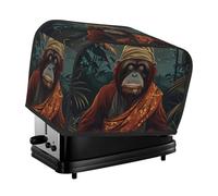 Copertura per tostapane, 2 fette, foglia di banana meditante Gorilla copertura per tostapane con tasche per cucina piccolo elettrodomestico copertura e protezione impronte digitali, lavabile in