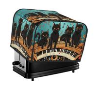 Copertura per tostapane, 4 fette, gatti sdraiati sul pianoforte, copertura antipolvere lavabile per piccoli elettrodomestici, protezione per la sala da pranzo, casa, tavolo, idea regalo