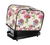Copertura per tostapane a 2 fette, con bouquet di fiori di garofano, impermeabile, con tasche per piccoli elettrodomestici da cucina, protezione dalle impronte digitali, lavabile in lavatrice