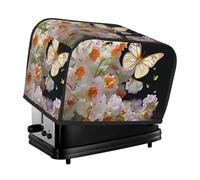 Copertura per tostapane a 2 fette con due tasche per riporre il coltello, copertura super morbida per elettrodomestici, farfalle, narciso, fiori, copertura antipolvere per cucina, piccola copertura