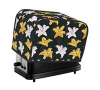 Copertura per tostapane a 2 fette, con fiori di giglio, impermeabile, con tasche, per piccoli elettrodomestici da cucina, protezione dalle impronte digitali, lavabile in lavatrice