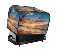 Copertura per tostapane a 2 fette con paesaggio hawaiano al tramonto sulla spiaggia, con passante per appendere il pane, protezioni per piccoli elettrodomestici da cucina (solo copertura)