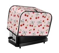 Copertura per tostapane a 2 fette, con papillon a bacca rossa, impermeabile, con tasche, per piccoli elettrodomestici da cucina, protezione dalle impronte digitali, lavabile in lavatrice