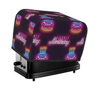 Copertura per tostapane a 2 fette, con scritta "Happy Birthday", con tasche, per piccoli elettrodomestici, protezione dalle impronte digitali, lavabile in lavatrice