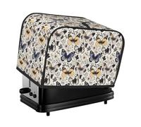 Copertura per tostapane a 2 fette con stampa a farfalla, con tasche, per piccoli elettrodomestici da cucina, protezione dalle impronte digitali, lavabile in lavatrice