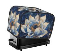 Copertura per tostapane a 2 fette con tasche, blu Golden Dream Lotus, copertura per tostapane da cucina, accessori per tostapane a 2 fette da donna