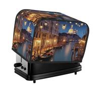 Copertura per tostapane a 2 fette con tasche e manico superiore, copertura per piccola macchina del pane Venezia di notte, copertura per piccoli elettrodomestici, lavabile, universale