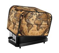 Copertura per tostapane a 2 fette con tasche e manico superiore, copertura per piccola macchina del pane con mappa antica del mondo da cucina, copertura per piccoli elettrodomestici, lavabile