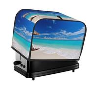 Copertura per tostapane a 2 fette con tasche e manico superiore, copertura per piccola macchina per il pane bianco, spiaggia, mare tropicale, cucina, piccolo elettrodomestico, lavabile, universale