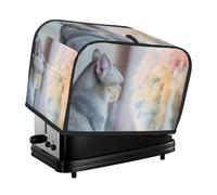Copertura per tostapane a 2 fette con tasche, il gatto si guarda allo specchio per cucina, accessori per tostapane a 2 fette da donna