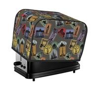 Copertura per tostapane a 2 fette con tasche, motivo con mondi di francobolli, elegante copertura per tostapane da cucina, accessori per tostapane a 2 fette da donna