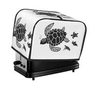 Copertura per tostapane a 2 fette con tasche, motivo famiglia di tartarughe marine, resistente agli schizzi e alle impronte digitali, per cucina, accessori per tostapane a 2 fette