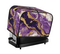 Copertura per tostapane a 2 fette con tasche, motivo vortici in marmo viola e oro, alla moda, per tostapane con impronte digitali, per cucina, accessori per tostapane a 2 fette