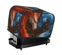 Copertura per tostapane a 2 fette con tasche, rosso e blu Fire Dragon F, copertura per tostapane da cucina, accessori per tostapane a 2 fette da donna