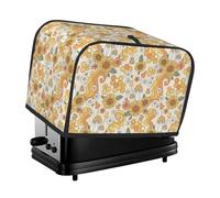 Copertura per tostapane a 2 fette, copertura impermeabile per tostapane con fiori hippie e tasche per piccoli elettrodomestici da cucina, protezione dalle impronte digitali, lavabile in lavatrice