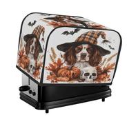 Copertura per tostapane a 2 fette di cane strega di Halloween | Protezione da polvere e impronte digitali, piccolo elettrodomestico da cucina a prova di polvere per macchina del pane