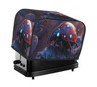 Copertura per tostapane a 2 fette di coccinella a sette macchie blu-rosso per piccoli elettrodomestici da cucina con tasche antipolvere e anti-impronte digitali