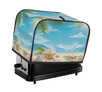 Copertura per tostapane a 2 fette di mare con conchiglie marine e stelle marine, copertura antipolvere per macchina del pane, piccolo elettrodomestico da cucina