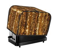 Copertura per tostapane a 2 fette di paillettes dorate, antipolvere, resistente agli schizzi e alle impronte digitali, piccola copertura lavabile per elettrodomestici da cucina, misura universale