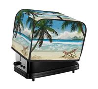 Copertura per tostapane a 2 fette di palma tropicale, oceano, spiaggia, piccolo elettrodomestico, copertura antipolvere per cucina