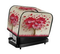 Copertura per tostapane a 2 fette, impermeabile, protettiva in carta a forma di cuore con cuori rosa e rossi, copertura per piccoli elettrodomestici per protezione da polvere e impronte digitali