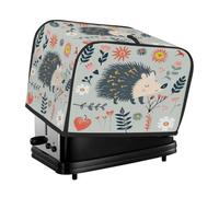 Copertura per tostapane a 2 fette, impermeabile, protettiva per la macchina del pane con simpatico riccio con foglie e fiori, copertura per piccoli elettrodomestici per protezione da polvere e